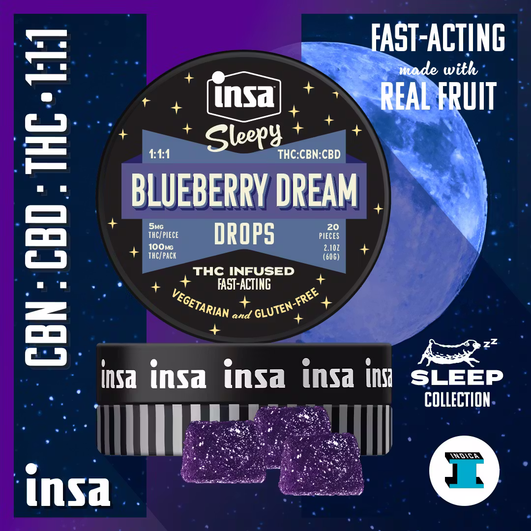 Blueberry Dream Sleepy Gummy Drops 1:1:1 THC:CBD:CBN | Edibles | 300mg