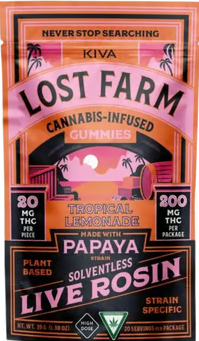 Tropical Lemonade Live Resin Gummies (10 x 20mg) 200mg
