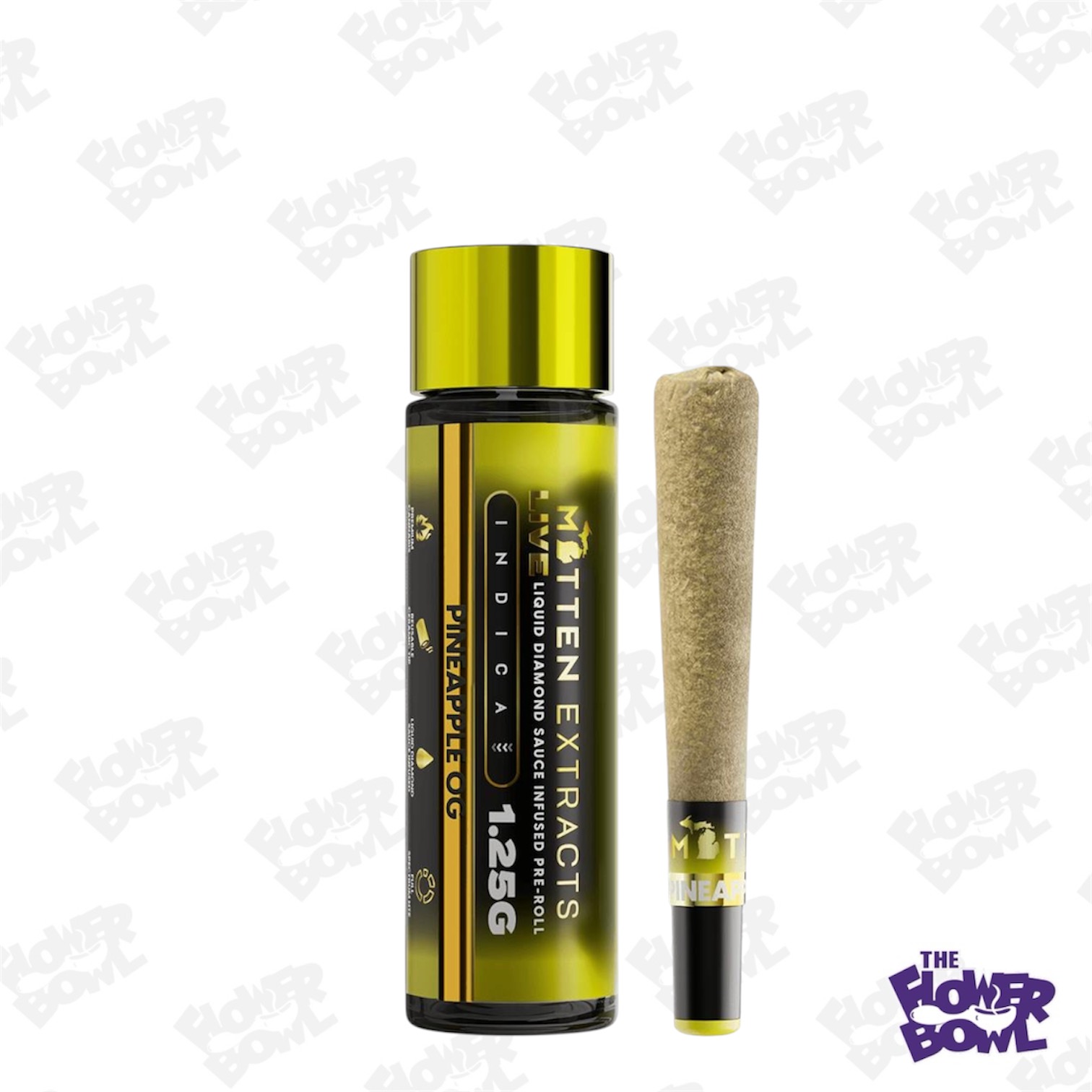 Mitten Extracts: Pineapple OG (I) Live Sauce Infused 1.25G Prerolls