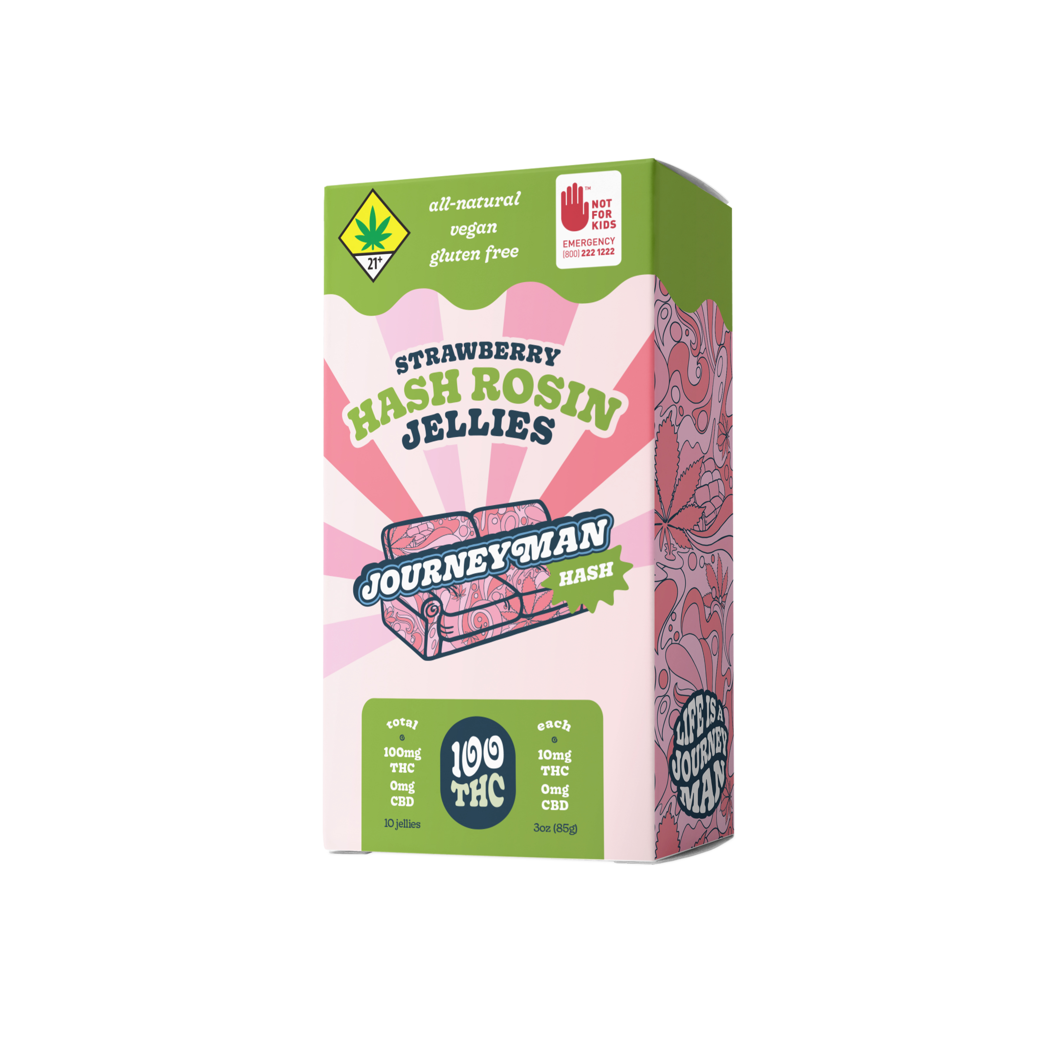 Strawberry Hash Rosin Jellies (100mg THC) (DOH)