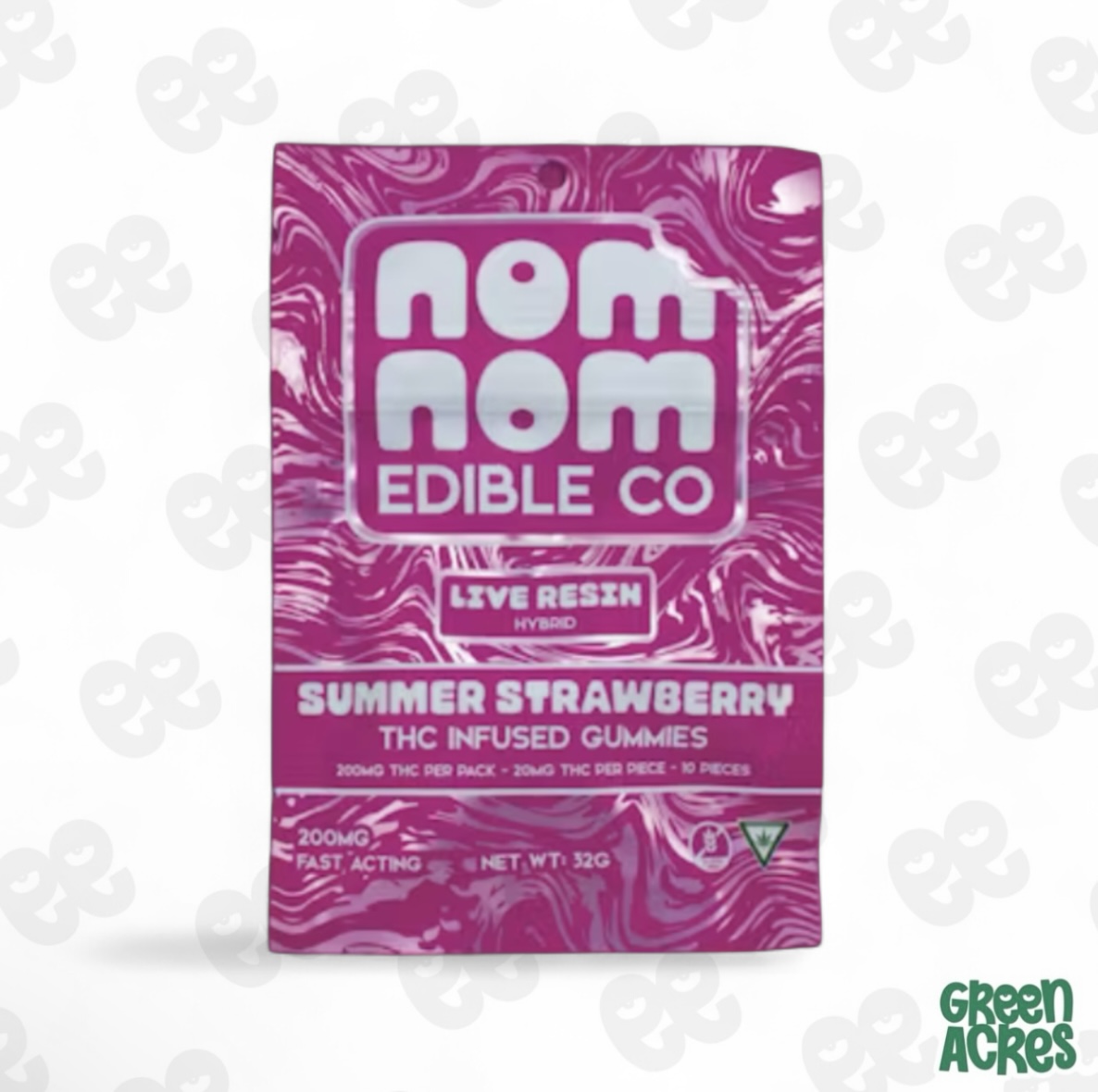 Nom Nom: Summer Strawberry Live Resin 200MG Gummies
