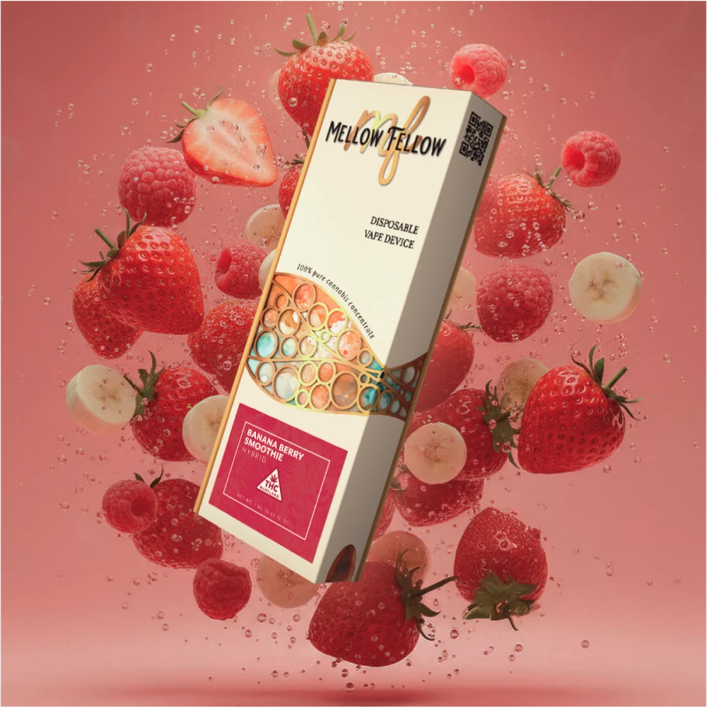 Mellow Fellow | Banana Berry Smoothie Disposable Vape | 1g