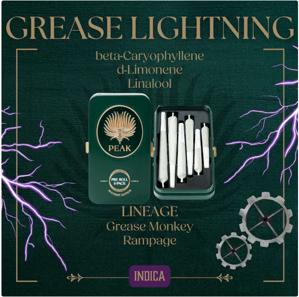 PEAK - GREASE LIGHTNING PREMIUM VARIETY 6PK INDICA