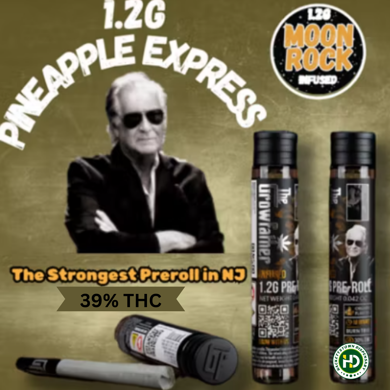 The Growfather | Moonrock Infused Pre-Roll | Pineapple Express | 1.