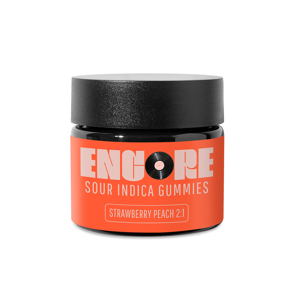 Sour Strawberry Peach 2:1 CBD:THC Gummies (100mg)