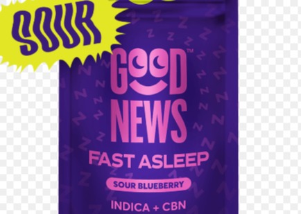 Good News Gummies Fast Asleep Sour Blueberry 1:2 CBN:THC (I) 100mg