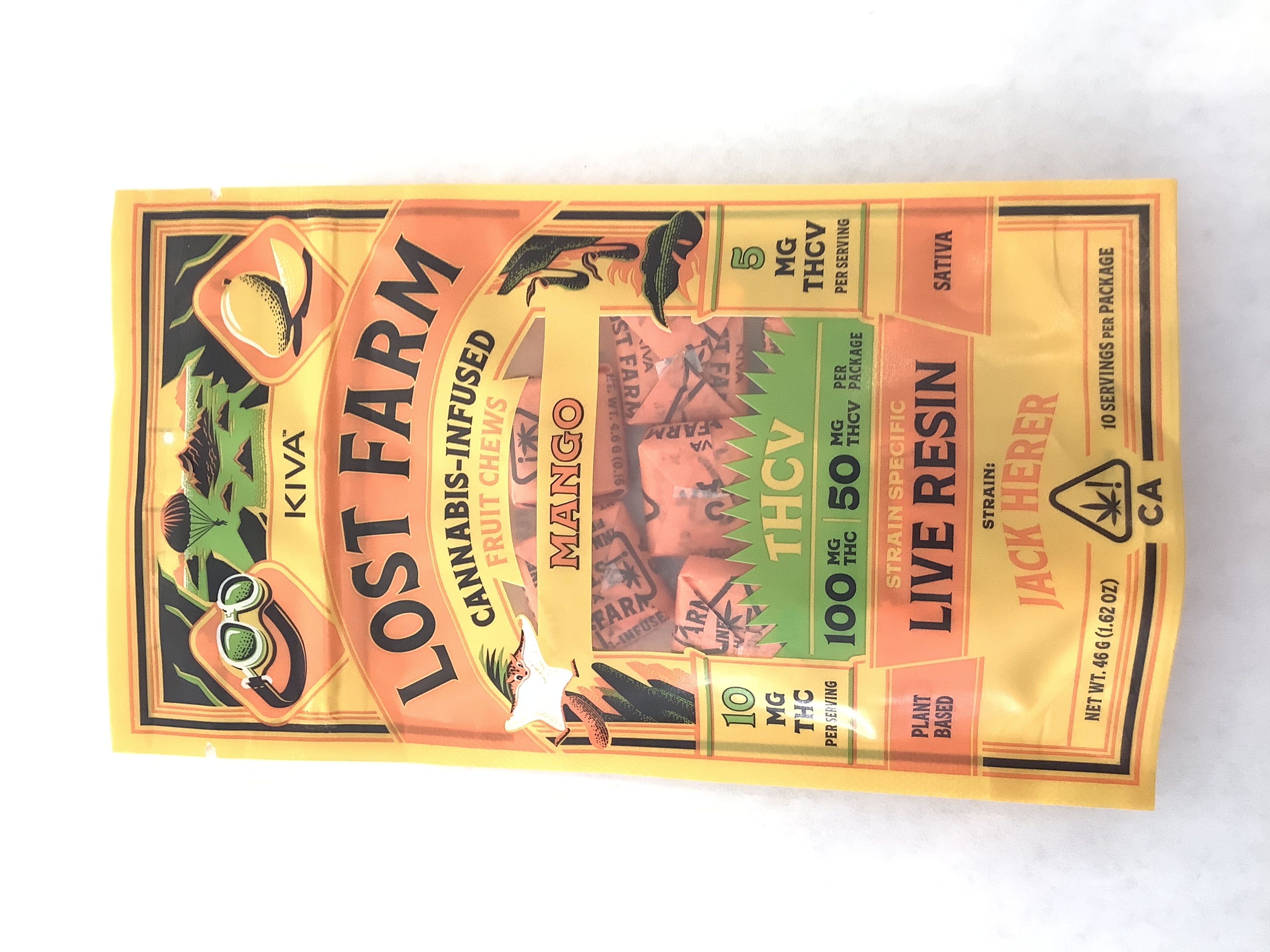 LOST FARMS - EDIBLE (CHEWS) - - MANGO - JACK HERER - THCV 10:5