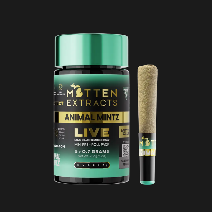 MITTEN EXTRACTS (5PK) LIVE RESIN INFUSED PRE ROLLS | ANIMAL MINTZ