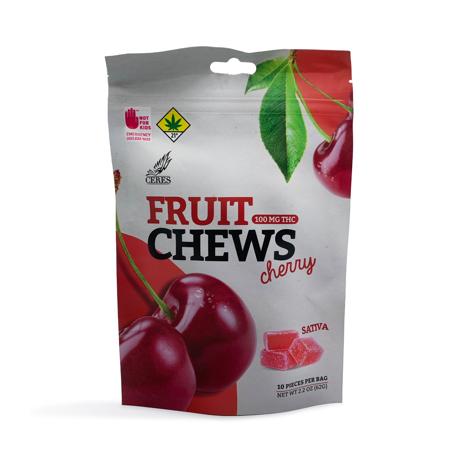 Cherry Sativa Fruit Chews 10-Pack | 100mg