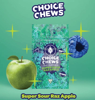 Choice - Super Sour Razz Apple - 200mg Gummies