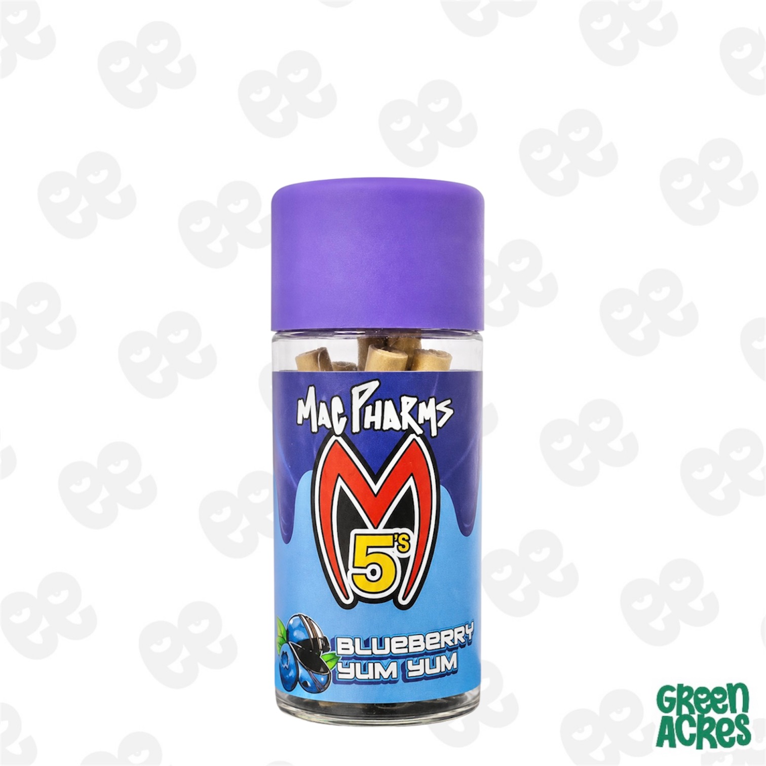Mac Pharms: Blueberry Yum Yum 5 Pack Infused Prerolls (5x0.6g)