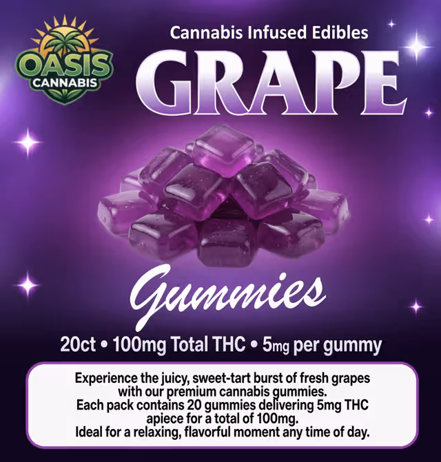 Oasis Cannabis | Grape | Gummies | 20pk | .1g by Oasis Cannabis - edibles cannabis product