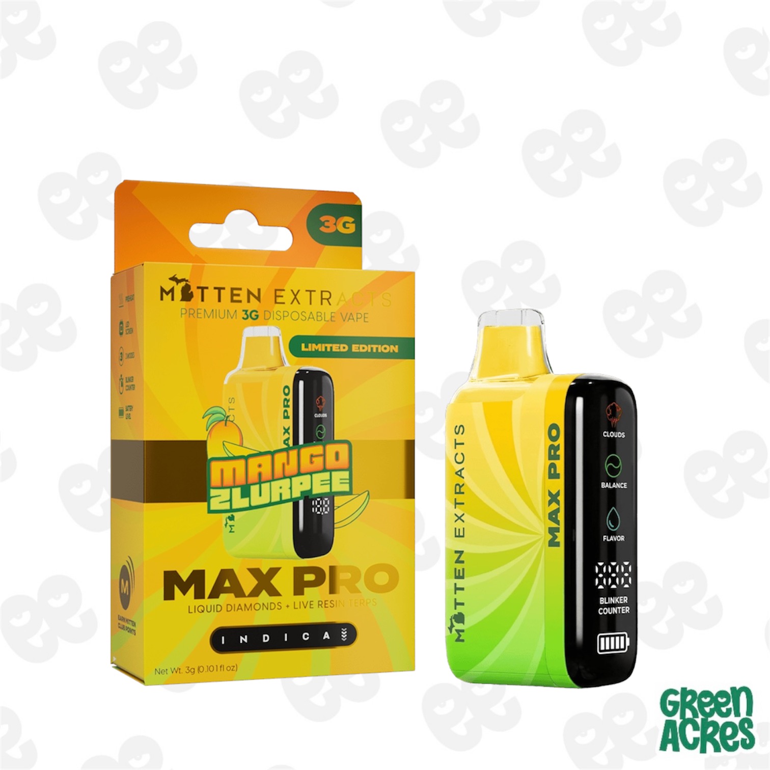 Mitten Extracts: Mango Zlurpee 3G MAX PRO Vape Disposable