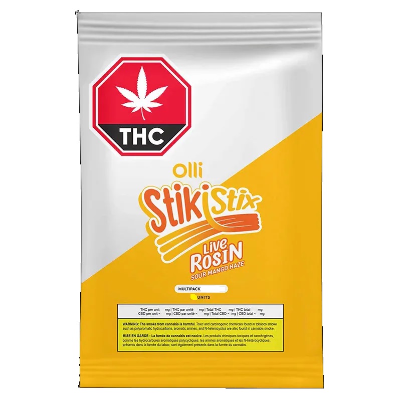 Olli StikiStix Live Rosin Multipack 100mg THC- 10x10mg Sour Mango Haze