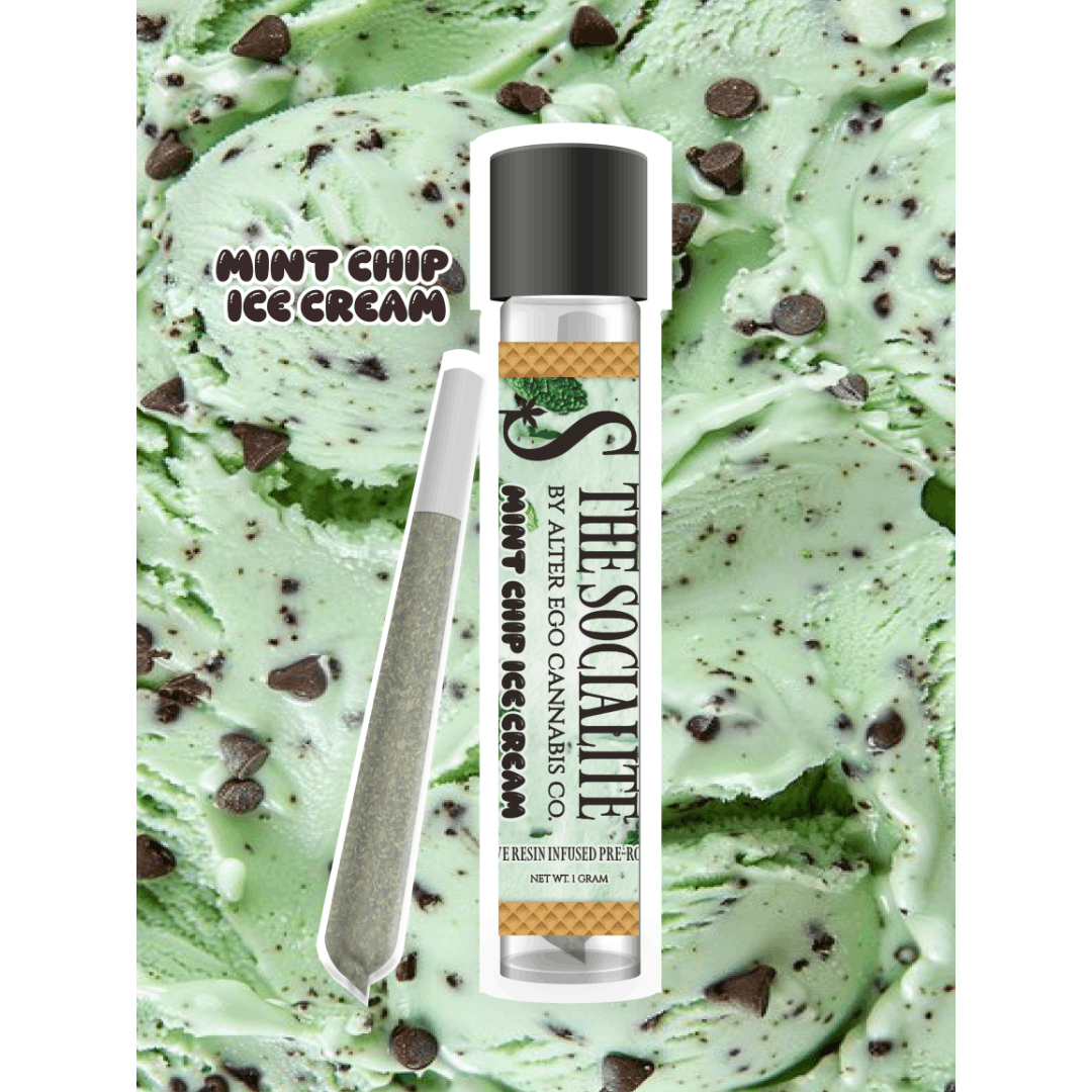 Alter Ego The Socialite Mint Chip Ice Cream Live Resin Infused Pre-Roll 1g