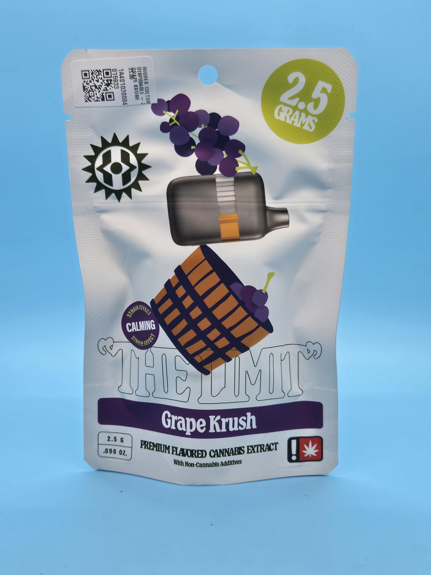 HIGHER CULTURES - VAPE DISPOSABLE - 2.5G - INDICA - GRAPE KRUSH