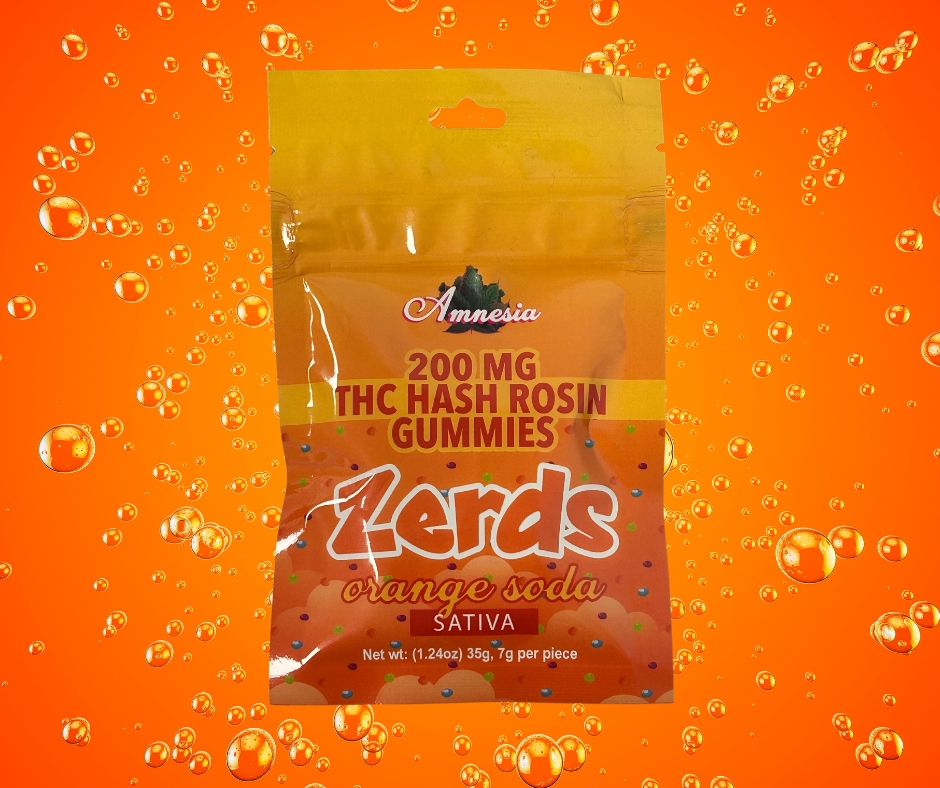 Zerds - 200mg Hash Rosin Gummies - Orange Soda