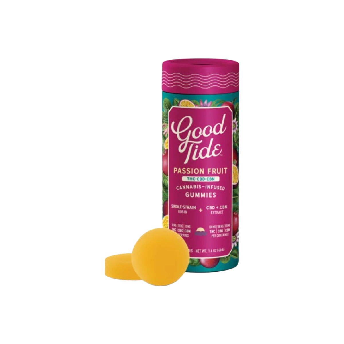 Passion Fruit | Live Rosin | Edible | 10pk | 100mg THC : 100mg CBD : 100mg CBN