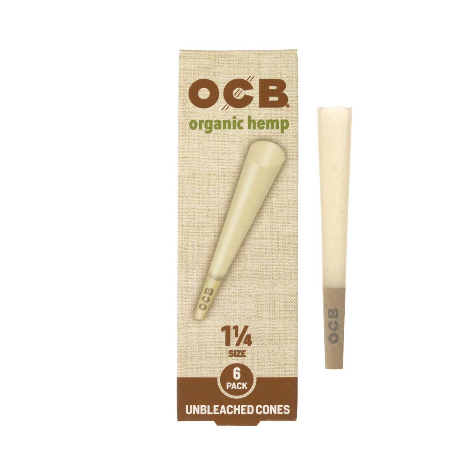 OCB - Organic Unbleached Hemp 1.25 Cones - 6pk