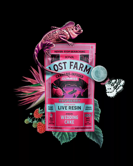 Lost Farm - Raspberry - Wedding Cake - Indica - Live Resin - Gummies - 100mg (10pk)