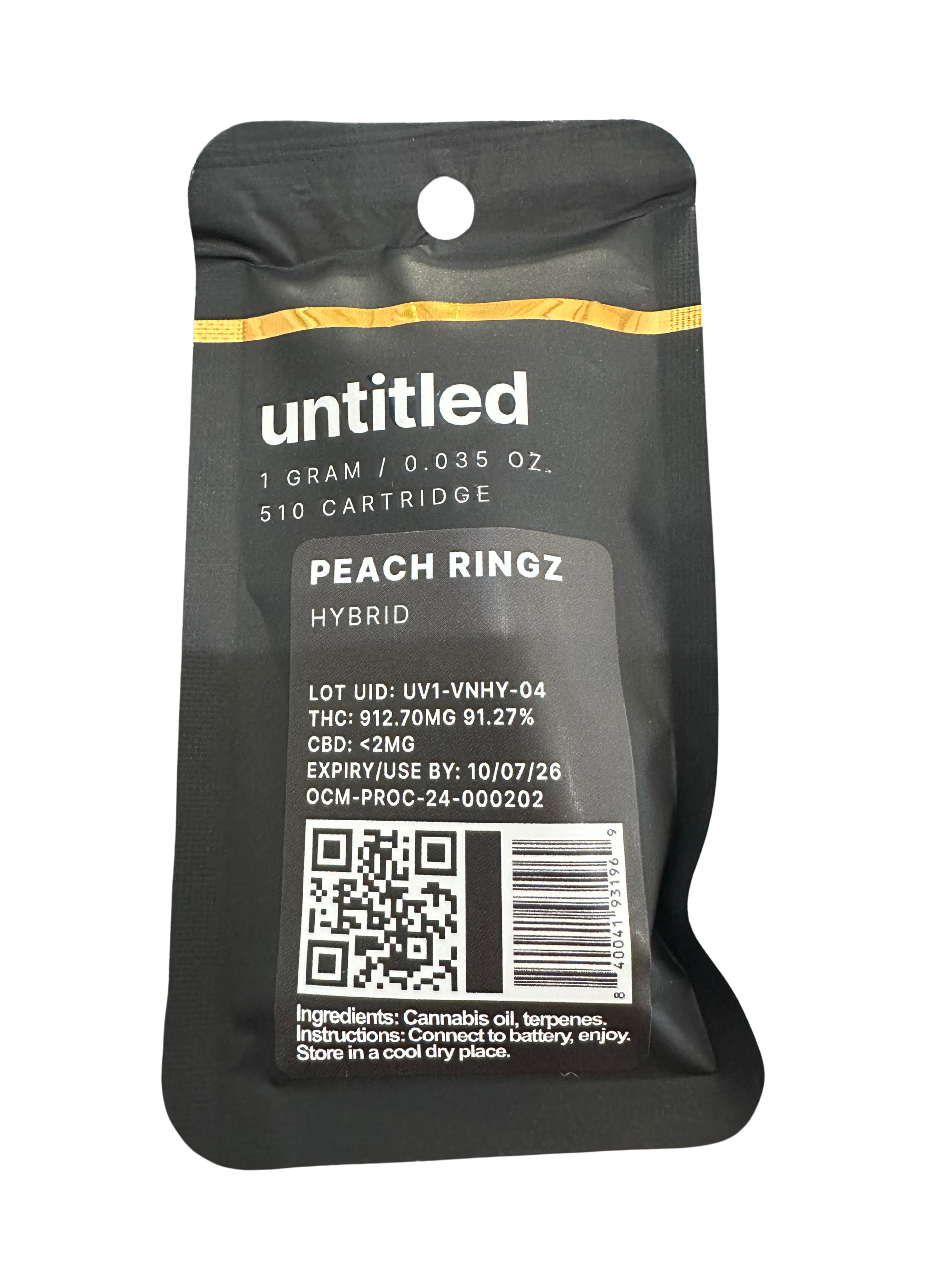 Peach Ringz Vape Cart