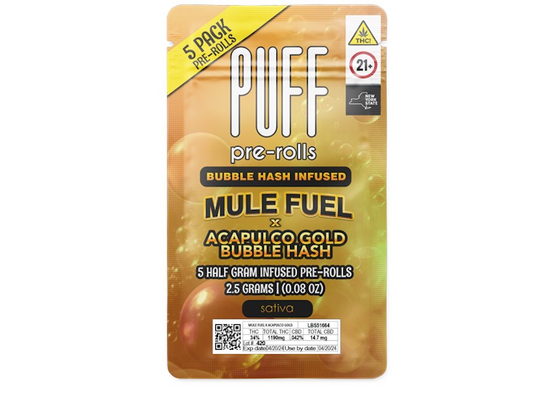 Mule Fuel x Acapulco Gold | Hash Infused Pre-Rolls | 5pk | 2.5g