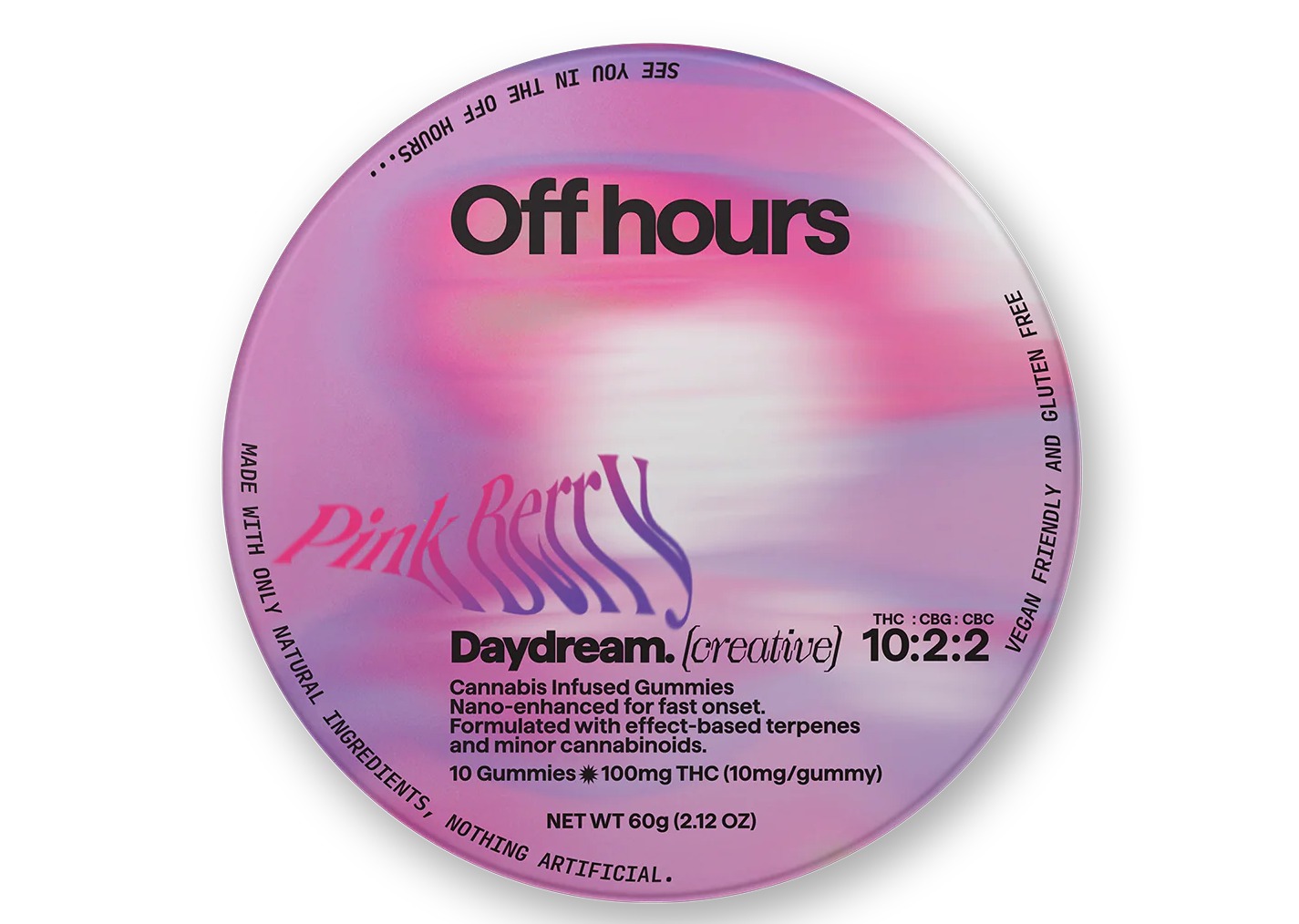 Off Hours Daydream Pink Berry 10:2:2 THC:CBG:CBC 10mg 10pk Gummies
