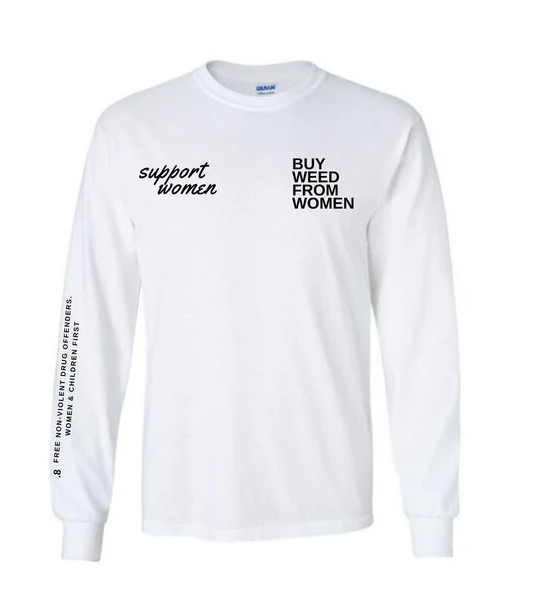 AM Merch - Support Women White Long Sleeve XL