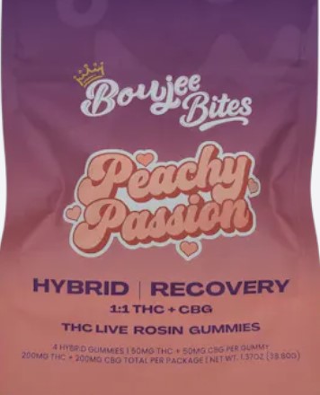 Boujee Babies | Peachy Passion 1:1 THC:CBG Hash Rosin Gummy