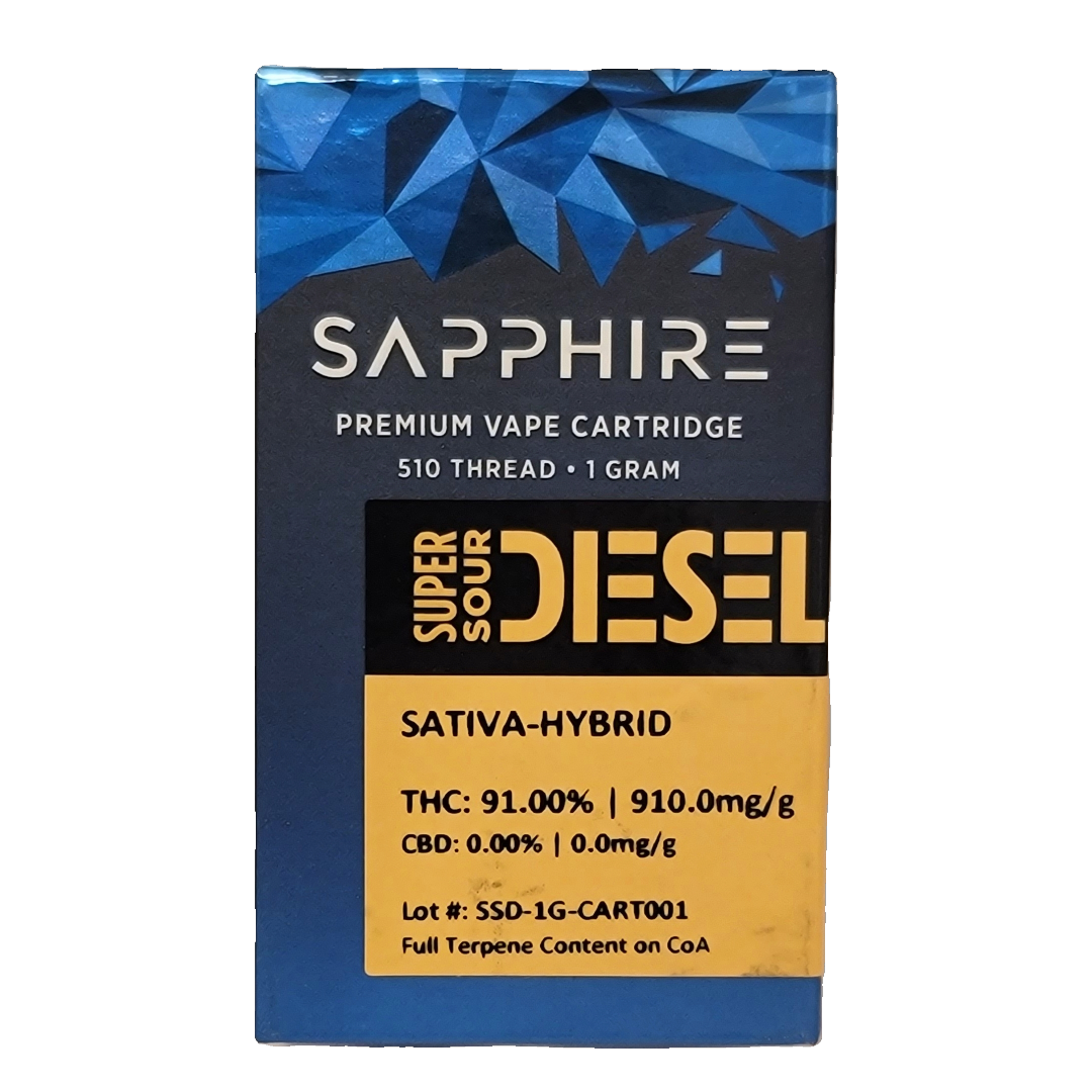 Sapphire | 1g vape cart | Super Sour Diesel | Sativa Hybrid