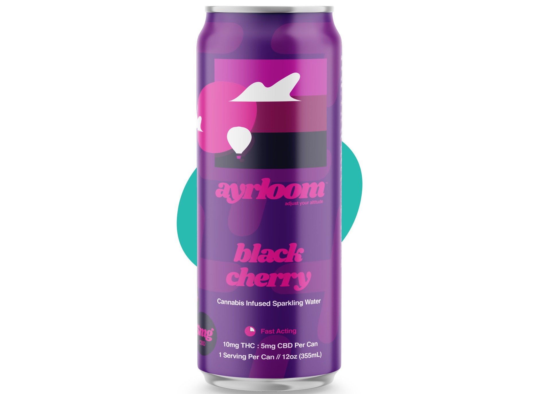 Black Cherry | 2:1 THC / CBD Infused Sparkling Water | Singles