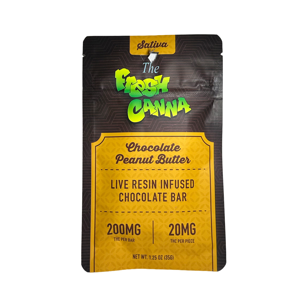 Fresh Canna | 200mg THC Chocolate Bar | Chocolate Peanut Butter