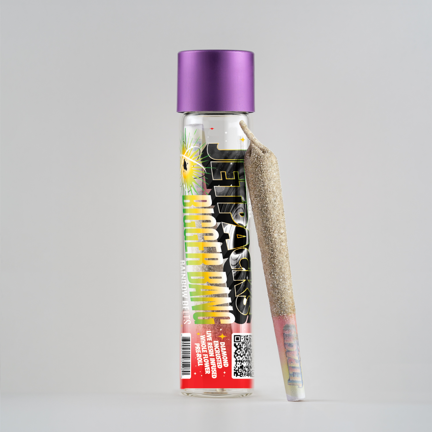 Bigger Bang | Preroll | Hybrid | Rainbow Belts | Diamond Encrusted | Live Resin Infused