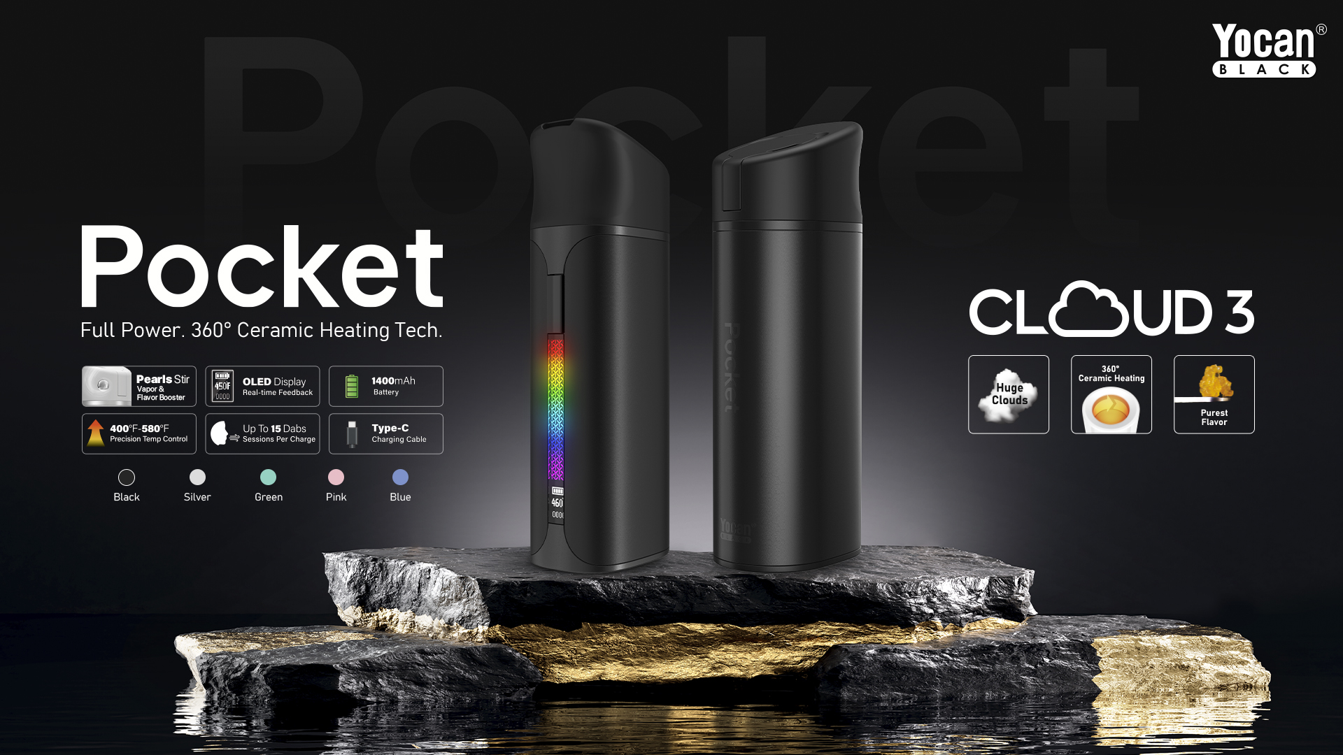 Black Pocket Vaporizer Assorted Colors