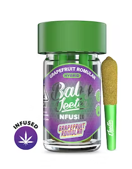 Hybrid Infused Pre-Roll 5 Pack | Baby Jeeter | Grapefruit Romulan | .5g x 5