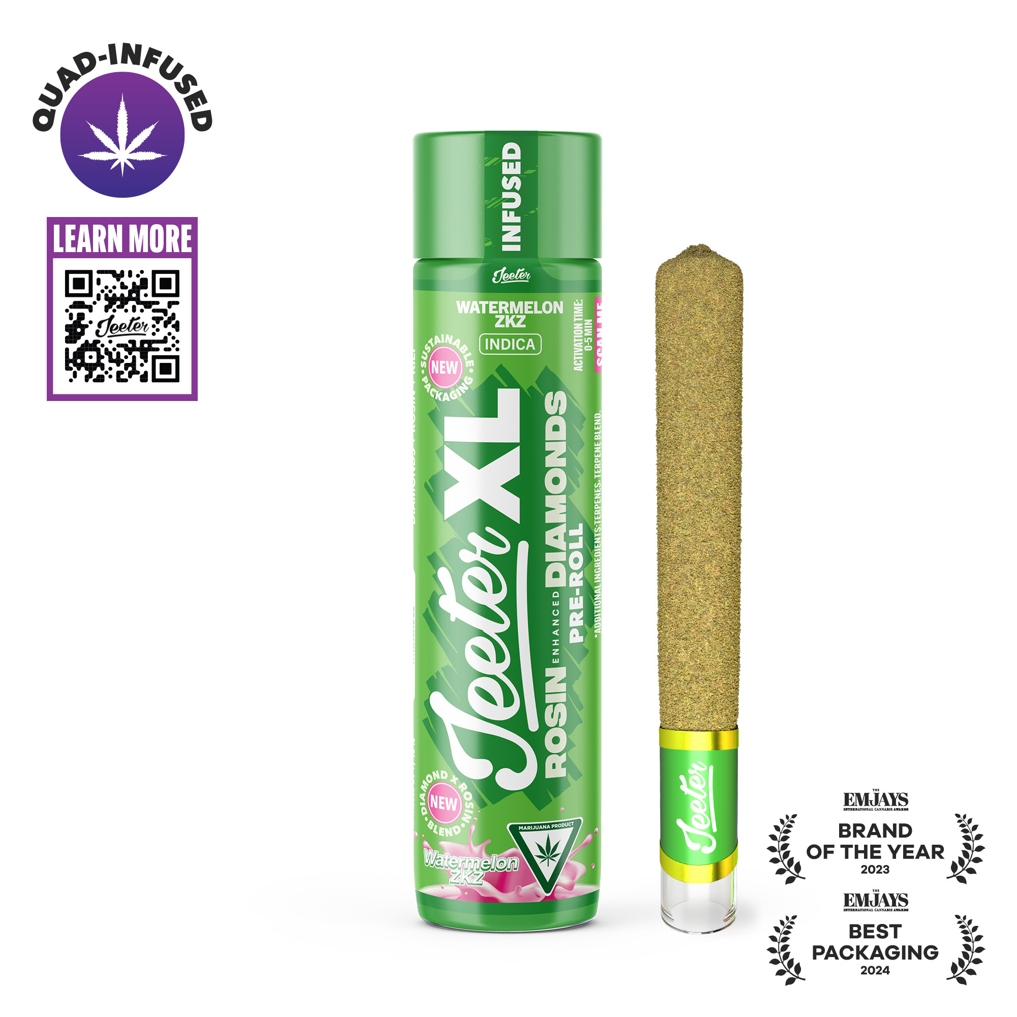 Jeeter XL - Watermelon ZKZ  Quad-Infused 2G Pre-Roll