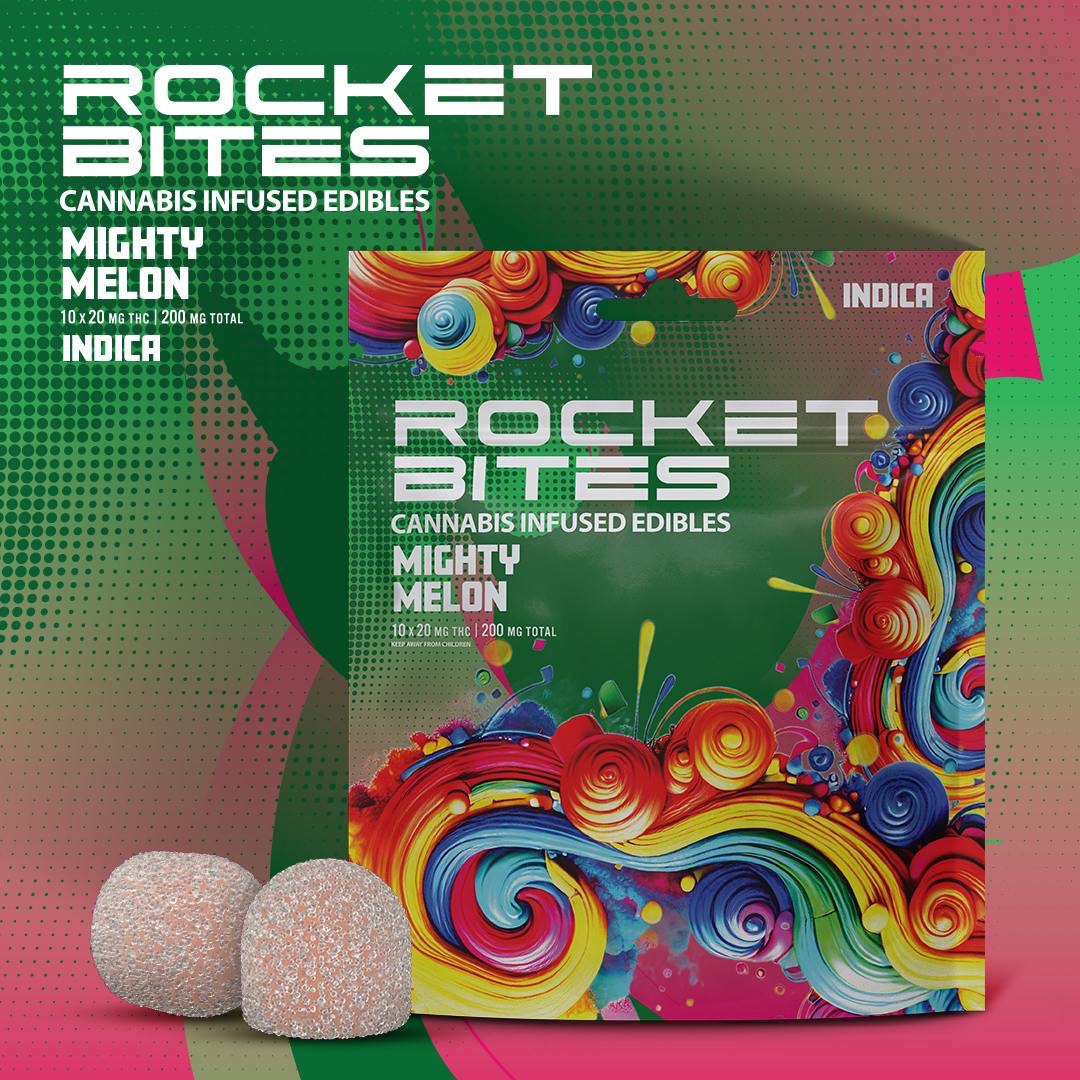 Rocket Bites | 200MG Gummies | Mighty Melon