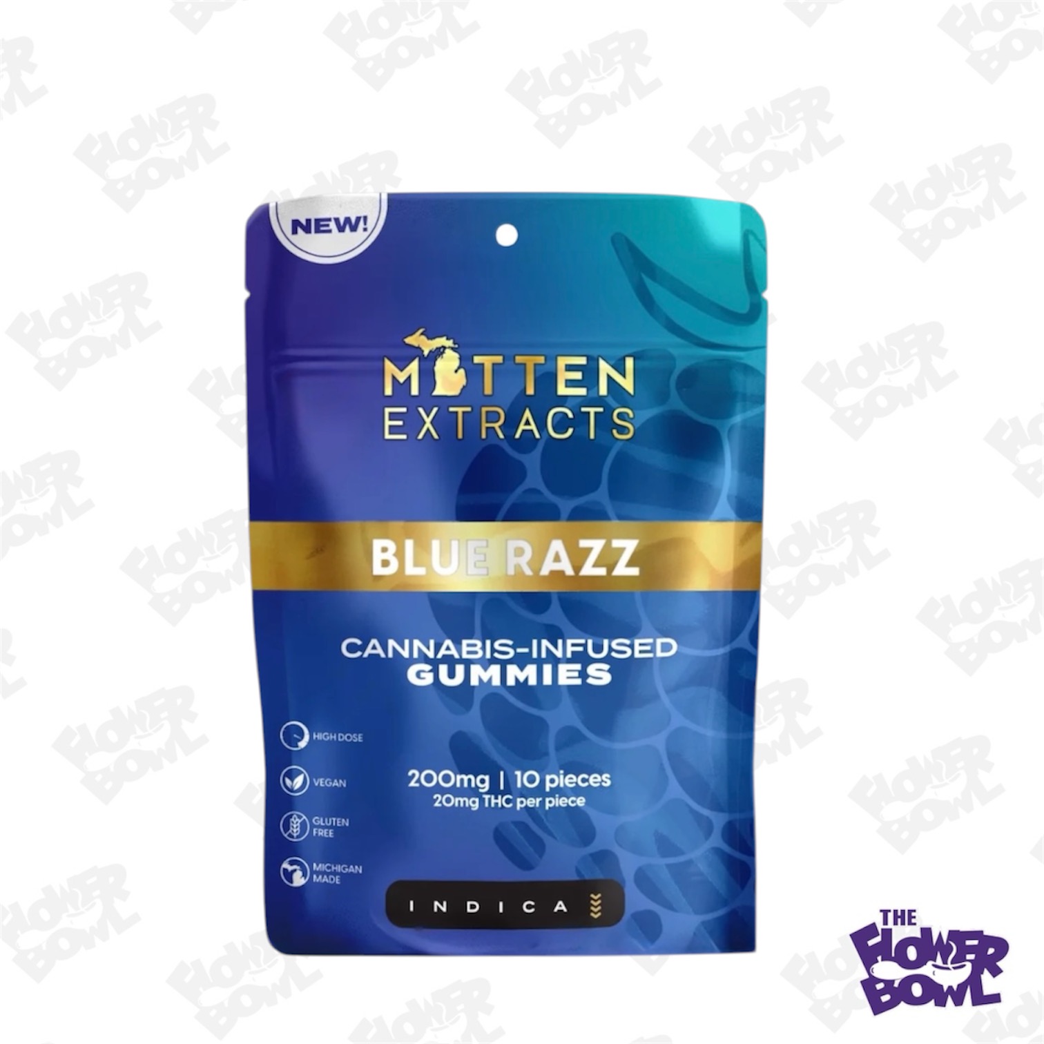 Mitten Extracts: Blue Razz 200mg Gummies (I)