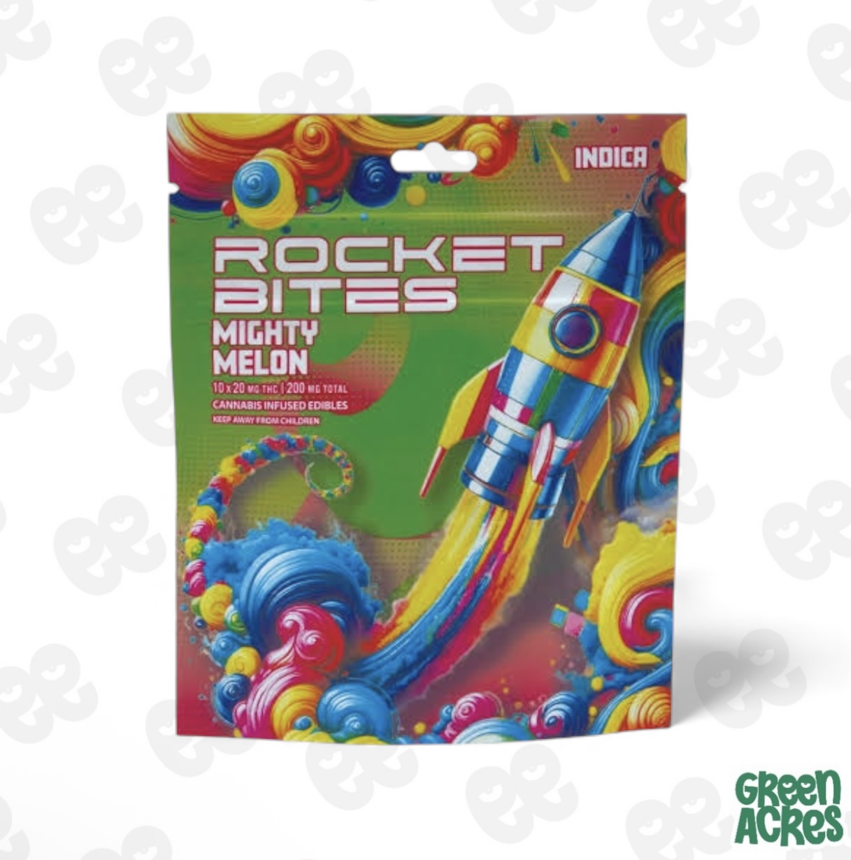 Rocket Bites: Mighty Melon 200MG Gummies