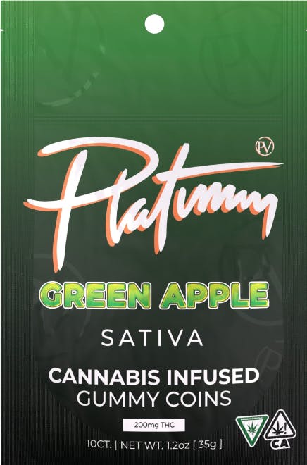 Platinum: Green Apple 200MG Gummies (S)
