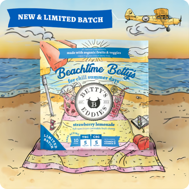 Beachtime Betty's - Strawberry Lemonade - 1:1 THC:CBG - Fruit Chews - 100mg (10pk)