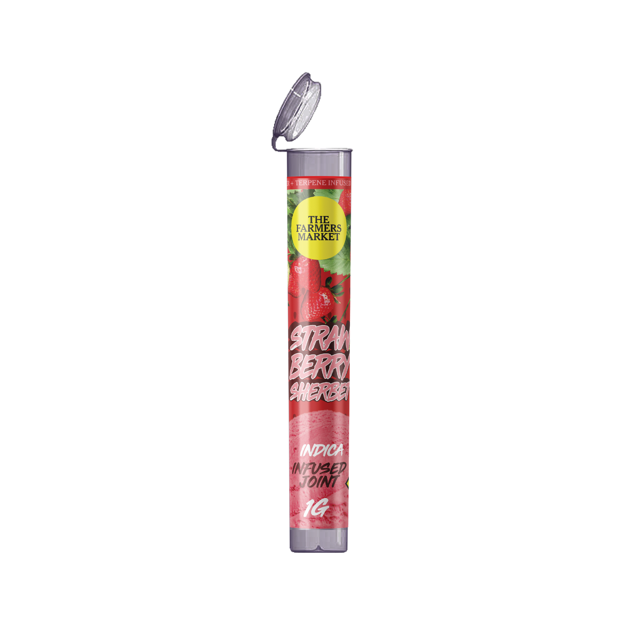 Farmers Market Strawberry Sherbet (Indica)  1g Infused Pre-Roll