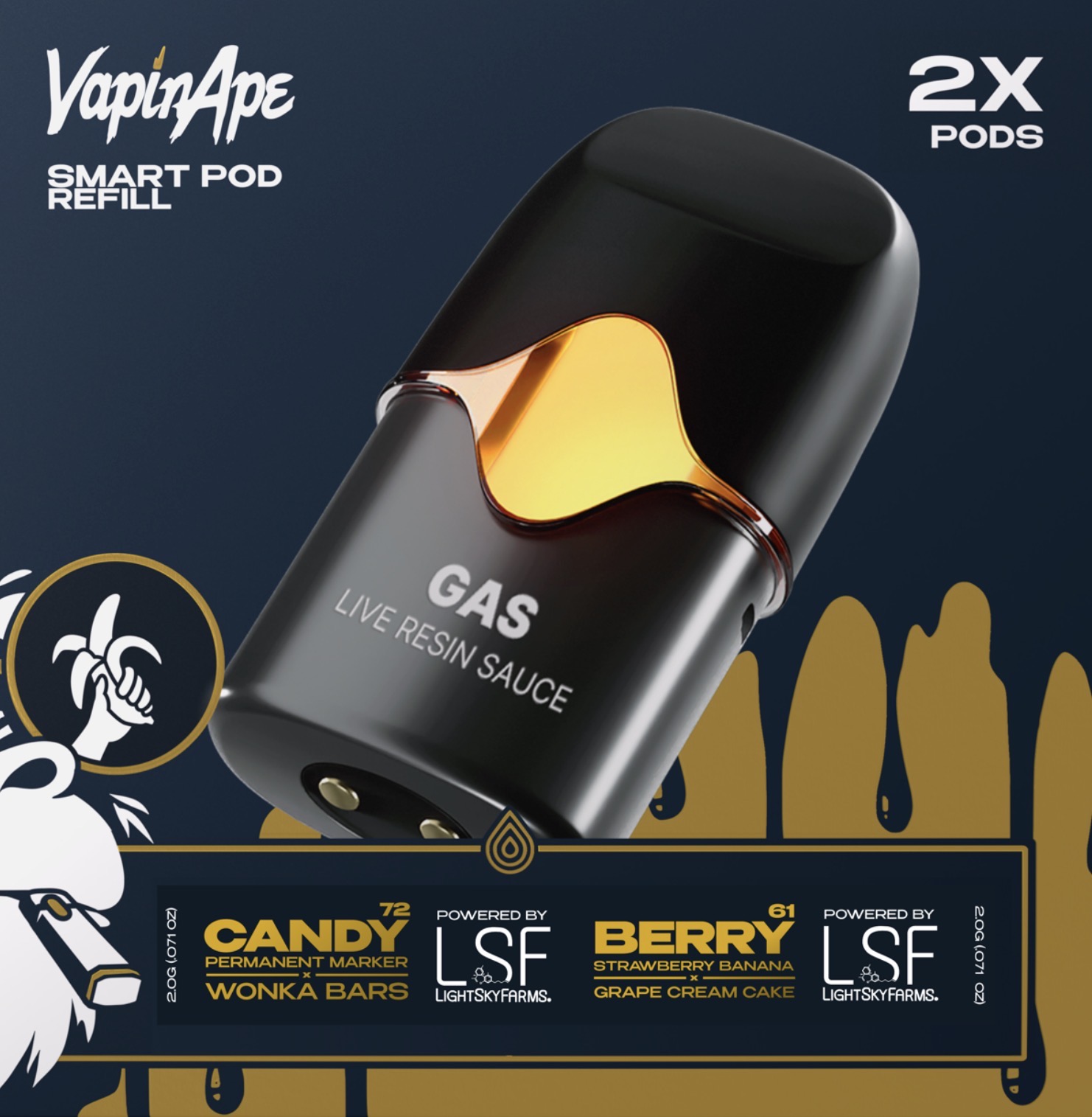 Vapin Ape Candy 72/Berry 61 2-pk Sauce Pods w/ battery (2.0g)