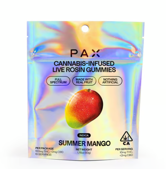 SUMMER MANGO LIVE ROSIN (1OOMG) 10PK GUMMIES [I]