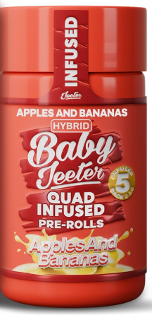 Baby Jeeter - Apples & Bananas - 5 x Rosin Infused Prerolls
