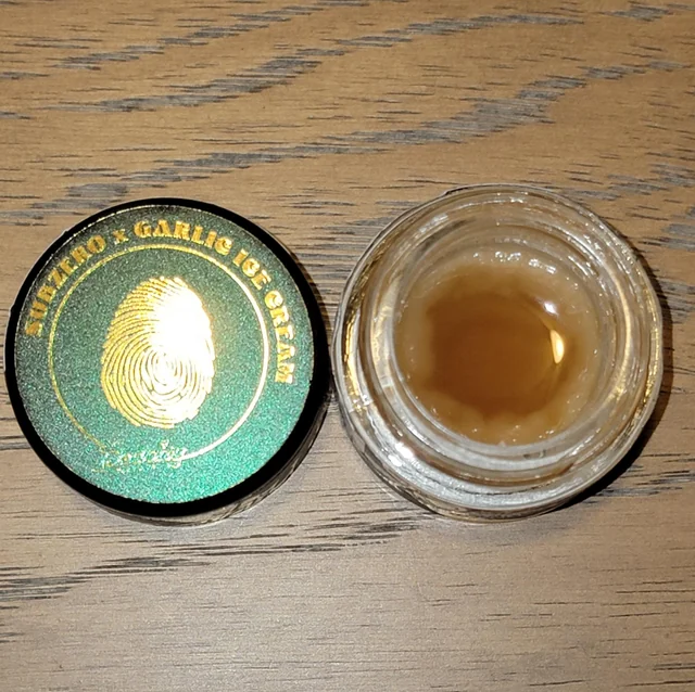 Peachy Hash & Co. Sub Zero x Garlic Ice Cream Thumb Print Rosin 2g