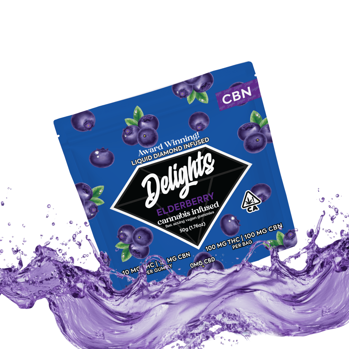 Delights - Elderberry CBN Gummies 10PK 100MG