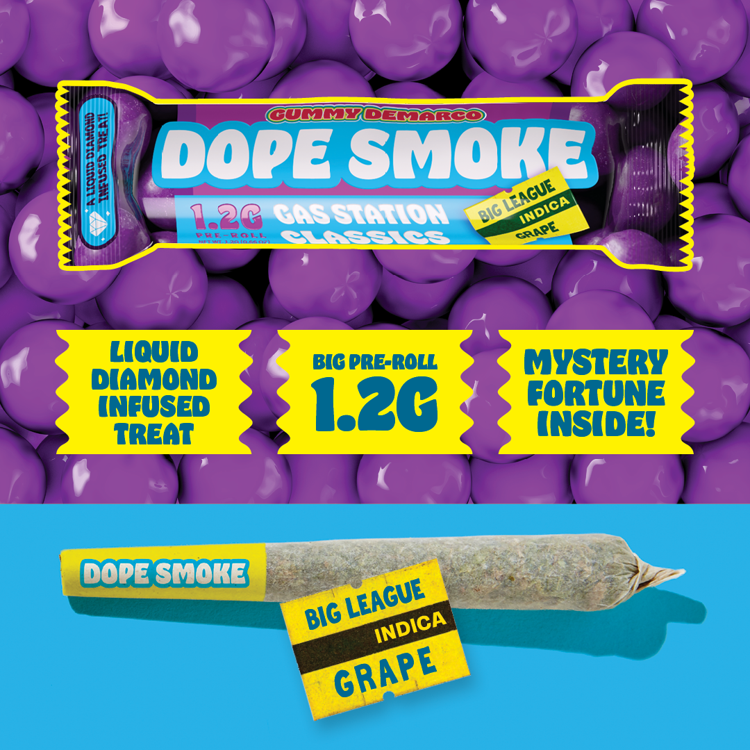 DOPE SMOKE | Big League Grape | Liquid Diamond Infused Joint | 1.2G