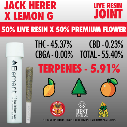 Element Live Resin Joint - Jack Herer x Lemon G