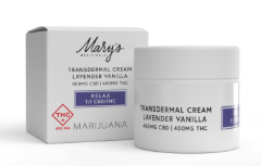 400mg Transdermal Cream (1:1 Lavender Vanilla Relax, 400mg CBD)